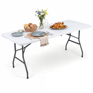 6 FT Fold-in-Half Camping Table with Carrying Handle