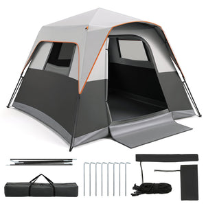 6-Person Instant Cabin Tent with Blackout Rainfly
