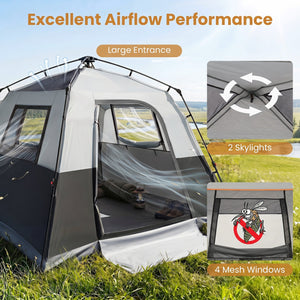 6-Person Instant Cabin Tent with Blackout Rainfly