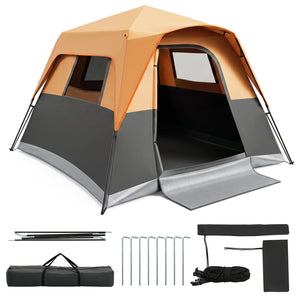 6-Person Instant Cabin Tent with Blackout Rainfly