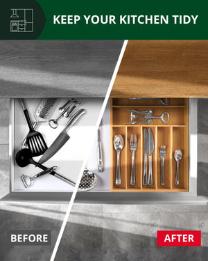 Basic Silverware Drawer Organizer, Natural
