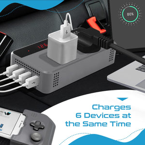 Ceptics 200W Car Power Inverter Charger with Digital Display and SmartVoltage™ Technology (PI-200W4U) - TRAPSKI