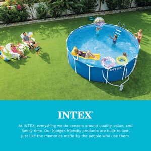 Intex 10 Foot Round Easy Set Outdoor Backyard Swimming Pool Cover, Blue