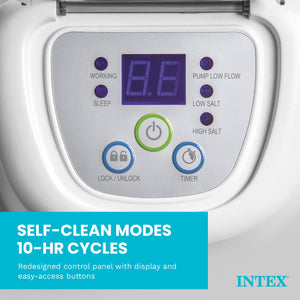Intex 26661EG Krystal Clear Pool Small and Sleek Saltwater System, 110-120V