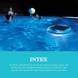 Intex 28690E Solar Powered LED Floating Pool Night Light, Auto On Color Changing