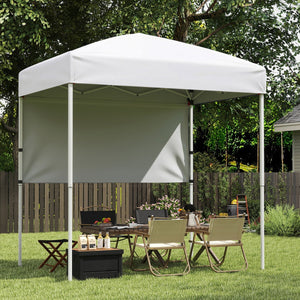 6 x 4 FT Pop-Up Canopy Tent with 1 Half Sidewall Easy Setup Folding Outdoor Sun Shelter