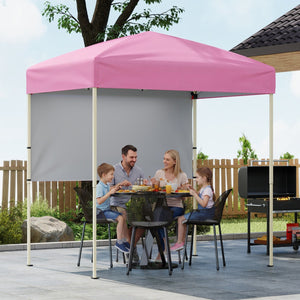 Pop-Up Canopy Tent 6x4 ft with Half Sidewall