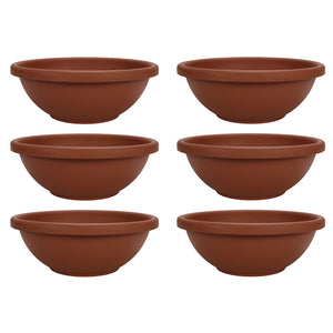 The HC Companies 18 Inch Resin Garden Bowl Planter Pot, Terra Cotta (6 Pack)