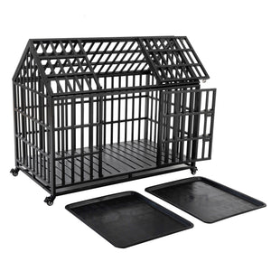 Heavy Duty Dog Crate Lockable Wheels