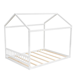 Wooden House Bed With Headboard