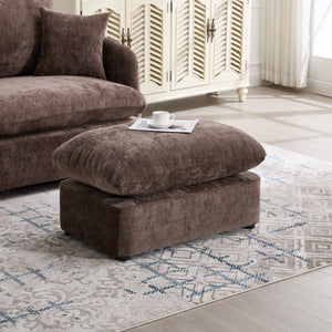 46.1" W Upholstered Oversized Swivel Accent Chair with Ottoman