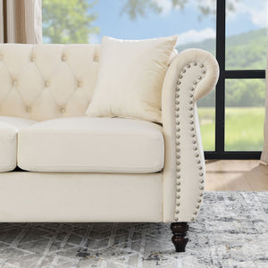 Chesterfield Sofa With Rolled Arms And Nailhead Trim