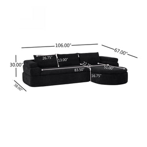 106" L-Shape Sectional Sofas (Black)