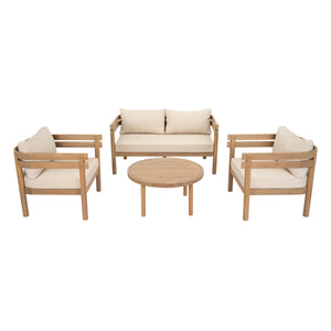 4-Piece Acacia Wood Patio Furniture Set