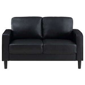Weld 3 Piece Upholstered Track Arm Sofa Set - Black