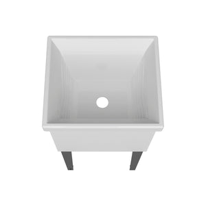 Bari Freestanding Plastic Laundry Utility Sink with Storage Cabinet