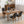French Style Solid Wood Frame Antique Painting, Hand-Pulled Buckle Decoration Artificial Dining Chair With Nailhead Trim, Wood Legs