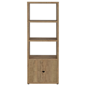 Noriega - 3 Shelf Media Tower With Open Shelves And Hidden Cabinet Storage - Mango Color