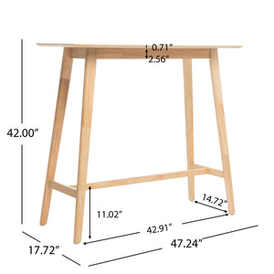 Natural Oak Wood Bar Table