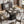 Square Dining Table For 4 With Thick Grain Top And Sturdy Pedestal Base - Gray