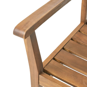 Stamford Dining Chairs Set of 2, Acacia Wood Patio Armchair