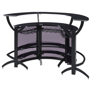 Elaina - 3 Piece Curved Freestanding Home Bar - Black