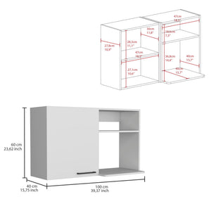 Burwood Kitchen Wall Cabinet with 2 Doors and Shelves - White