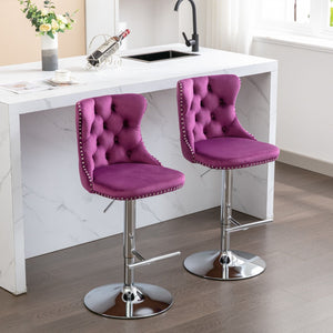 Swivel Adjustable Height Barstools Set of 2