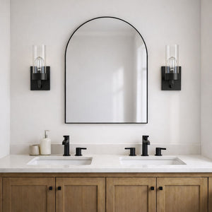 Zephyr - Single Light Sconce - Black / Clear