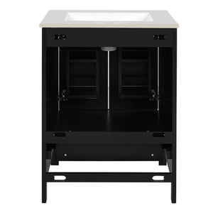 Bathroom Vanity With Integrated Undermount Ceramic Sink, 2 Doors And 1 Drawer, Soft Close Hinges