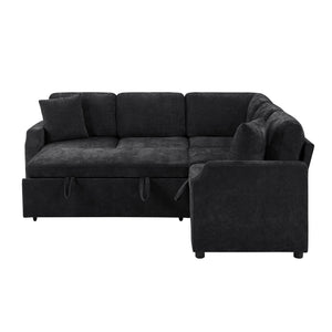 Modern L Shaped Sectional Sofa Bed With Hidden Storage Upholstery