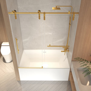 56-60" x 66" Frameless Sliding Bathtub Door