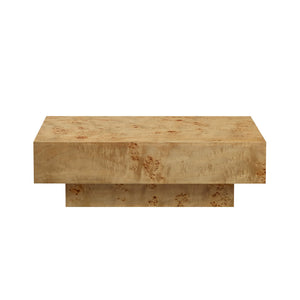 43.31 Inch Burl Wood Veneer Coffee Table