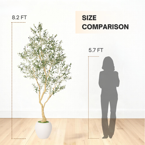 8.2FT Artificial Olive Tree With Big Decorative