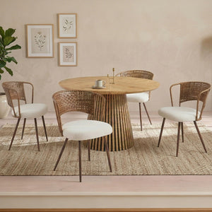 Farmhouse Style Wicker Dining Chair