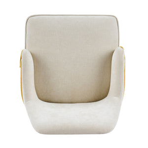 Indoor Dining Chair Set of 2 with Sturdy Frame - Beige / Yellow