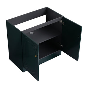 Contemporary Freestanding Bathroom Vanity With Resin Sink & Soft-Close Cabinet Doors