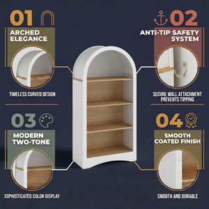 47" Freestanding Display Rack with Woodgrain Shelves