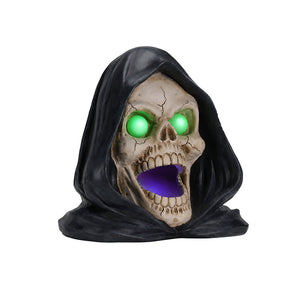Halloween Grim Reaper Skull Statue with LED Light
