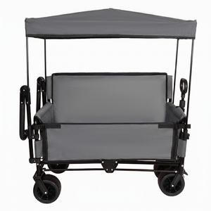 3-in-1 Folding Wagon Cart with Bench Seat, Canopy & Storage