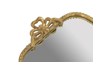 Ornate Gold Accent Tray with Mirrored Surface