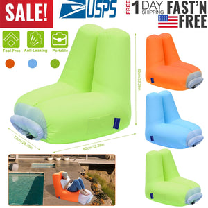 Inflatable Lounger Air Sofa Chair Couch w/ Portable Organizing Bag Waterproof Anti-Leaking for Backyard Lakeside Beach Traveling Camping Picnics