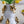 8.5x8.5x14 White Two-Tiered Ceramic Vase with Gold Bird Accents