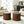 4-Piece Round Coffee Table Set with Sliding Door Storage