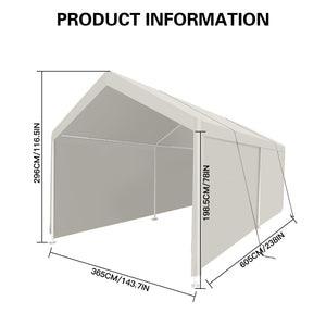 Carport, 12×20 Heavy Duty Portable Carport Garage Tent for Outdoor Storage Shelter