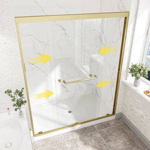 55"-60" W x 72" H Brushed Shower Door