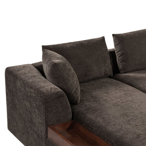Modern L Shaped Sectional Sofa With Upholstery And Wooden Storage