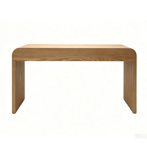 Walnut Curved Design 3-Drawer Long Console Table
