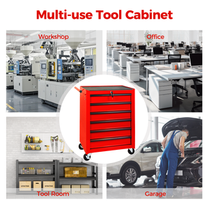Rolling Metal Tool Chest with 6 Drawers, 20" Steel Storage Cabinet