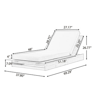 Acacia Wood Chaise Lounge with Movable Cushions
